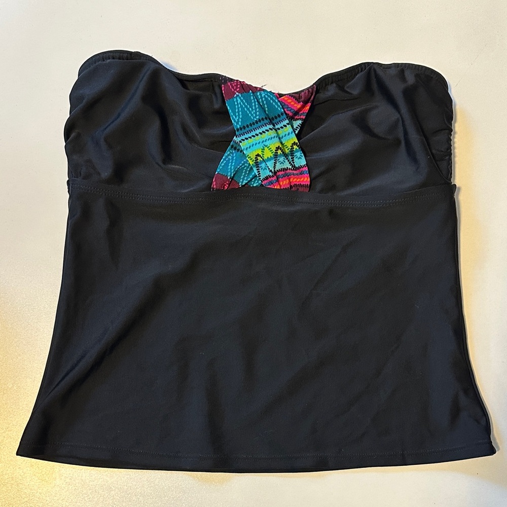 Athleta Black Patterned Tankini - image 1